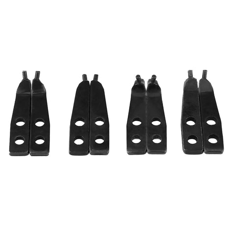 Four black metal tips for Beefy Heavy Duty 16 Inch Snap Ring Pliers Set For Internal And External Circlips Two Piece With Twelve Tips.