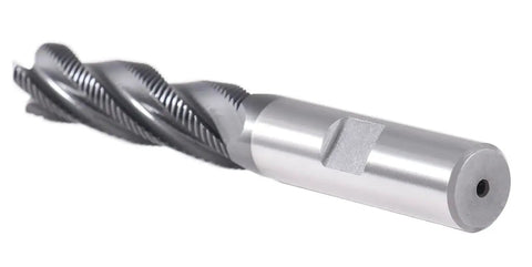 Half Inch TiAlN Cobalt Roughing End Mill M42 8 Percent Cobalt With Half Inch Shank And Two Inch Flute Length Four Flute Coarse Tooth