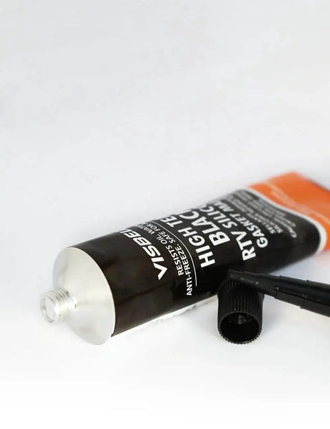 High Temperature RTV Silicone Gasket Maker For Cars, Trucks, And Hot Rods, Oil And Water Resistant Quick Dry Sealant in 3.7 Oz Black tube