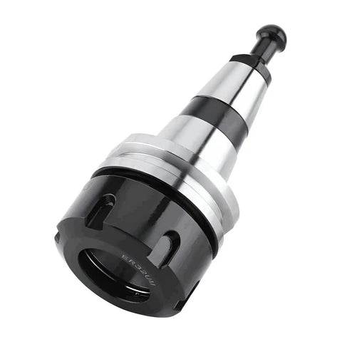 Heavy-Duty ER32-50L Balance Collet Lathe Chuck Tool Holder For ISO30 CNC Milling, stainless steel with pull stud, side view