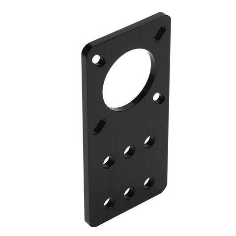 Black Anodized Aluminum NEMA 17 Stepper Motor Mount Plate For 3D Printers And V Slot Linear Rails with multi-hole layout