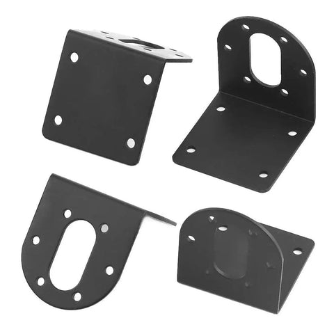 4 Pack 37mm DC Gear Motor Mounting Brackets And 4 Hex Couplings Kit For Small Stepper Motors, Rust-Resistant Black Gearbox Mounting Brackets