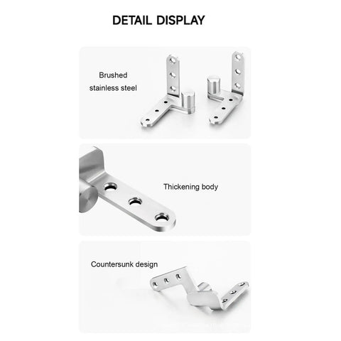 Detail of Heavy Duty Stainless Steel Door Pivot Hinges 130lb Load Bearing Hidden 270 Degree Inset Hinge for Bookcase Doors.