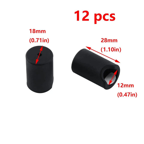 12 Pack Round Silicone Cabinet and Door Handle Protectors Black Food Grade Durable Covers with Strong Double Sided Adhesive