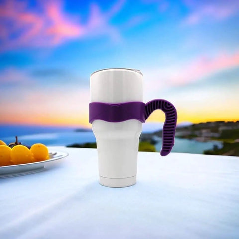 30 Oz Tumbler Handle With Anti Slip Grip For Vacuum Insulated Mugs, Comfortable Travel Cup Holder For Yeti in BPA Free Purple