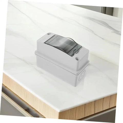 Weatherproof Electrical Junction Box With Transparent Cover for outdoor industrial use, IP65 rated, shown on marble surface