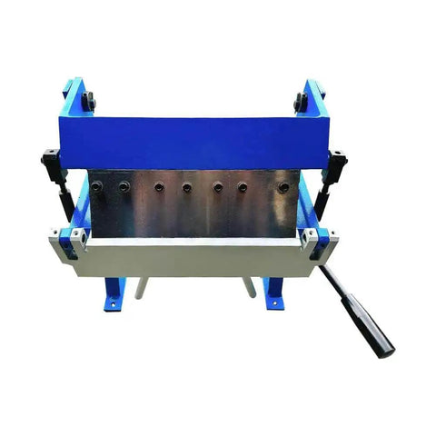 12 Inch 20 Gauge Mild Steel Bench Pan And Box Brake Machine for small shops, front view showing adjustable removable fingers