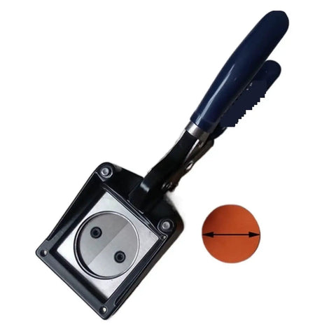 Hardworking Handheld Button Graphic Punch Die Cutter For Badge Making With 32mm Actual Cut, featuring a durable composite frame.