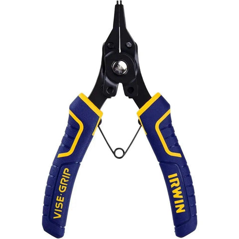 Front view of Convertible Snap Ring Pliers Six Point Five Inch With Four Interchangeable Tips For Internal And External Use ProTouch Grips