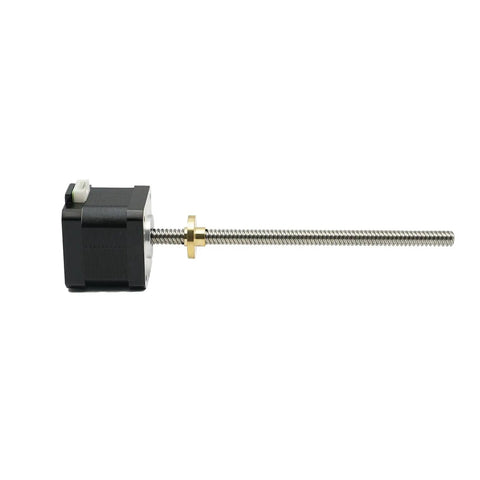 Side view of Nema 17 Stepper Motor With Integrated 150mm T8x8 Lead Screw For RepRap Prusa I3 3D Printers Z Axis And CNC Machines