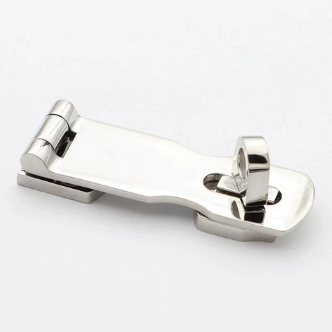 Direct replacement boat door latch, marine-grade stainless steel, side view.
