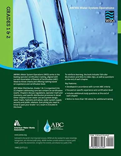 Book: Water System Operations (WSO) Water Distribution Grades I & II, Amazon; blue-green cover with water imagery