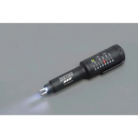 Heyco brake fluid tester 8-in-1, black handheld tool with LED indicators