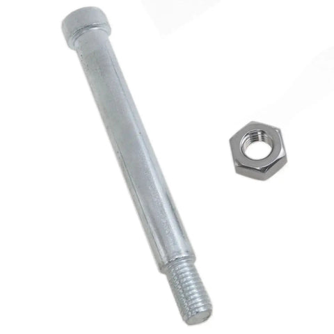 Steel bolt and nut from M10 Revolving Hand Wheel With Nuts And Threaded Handle Set 2Pcs For Trailer Crank Ergonomic Non Slip Conical Handle.