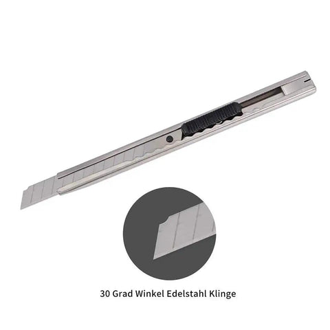 Retractable 9mm utility knife with blades, part of Vinyl Wrap Tool Kit For Car Wrapping And Window Tinting, showing sharp edge detail.