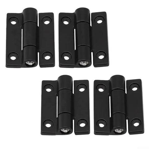 4Pack Adjustable Position Control Hinge Set With Metal Countersunk Holes And Adjustable Torque Zinc Alloy Damping Hinge For Furniture Cabinets Equipment And Instruments 36x28MM Black Finish Built To Last, shown front view