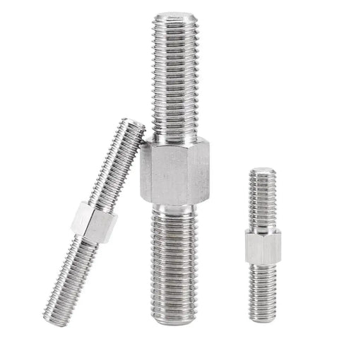 M5 90 Stainless Steel Hex Head Double End Studs Rods With Right And Left Threads