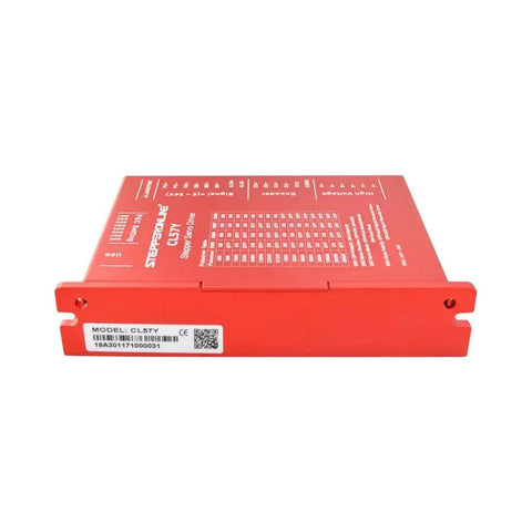 Red Closed Loop Stepper Driver Y Series for NEMA 17 23 24 motors, model CL57Y, with specifications shown on the top surface.