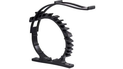 Rubber Clamp Mount For 2.5 To 7.5 Inch Diameter Tools Holds 49 Lbs, side view, black rubber with serrated edges