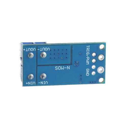 Back view of Dual High Power MOSFET Trigger Switch Drive Module for PWM Control, 5V to 36V DC, 15A Continuous 30A Peak, 400W Output