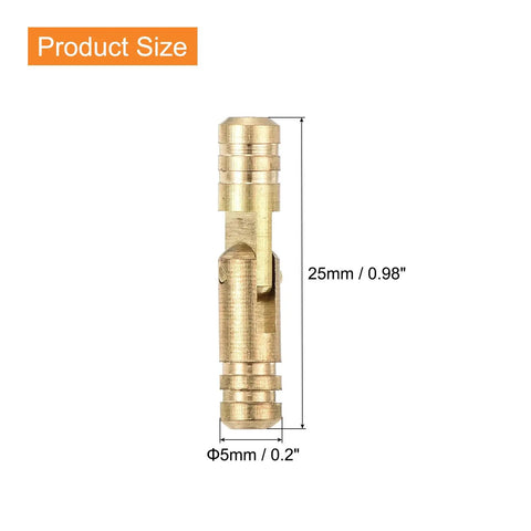 Invisible Brass Barrel Hinges For DIY Keepsake Boxes And Cabinets, 18 Pack Concealed Hinges 25x5mm shown with dimensions
