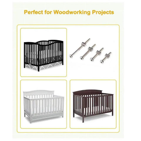 Must Have DIY Crib Hardware Replacement Kit For Delta Graco Dream Baby Beds With M6 Hex Drive Bolts And Barrel Nuts 40 50 60 70 80 Mm Includes Nuts And Wrench 25 Sets Silver