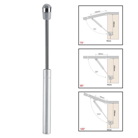 Soft Close Gas Stay Hinges for Cabinets and Storage Boxes, 2 Pack, 150N Lift Support With Thick Zinc Alloy Connector, installed diagram