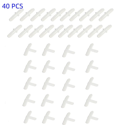 AQUANEAT aquarium airline tubing connectors, white plastic T-shaped adapters, 40 pieces.