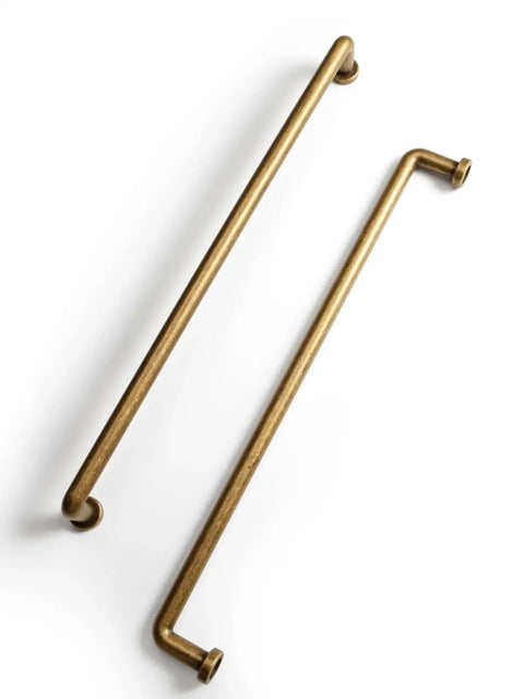 10 Inch Cabinet Bar Pulls With Antique Brass Finish 256mm Hole Centers Set Of 2 for Kitchen Cupboard Dresser Drawers Vintage Hardware