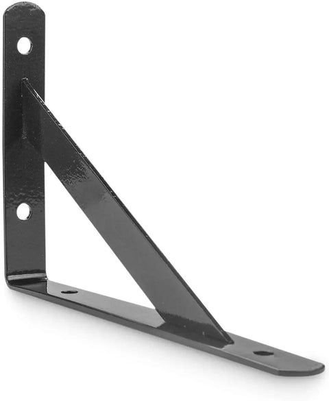 Heavy Duty Shelf Brackets Six Pack Black L Corner Braces 4 By 6 Inch 90 Degree Floating Shelves Mounts industrial rustic look