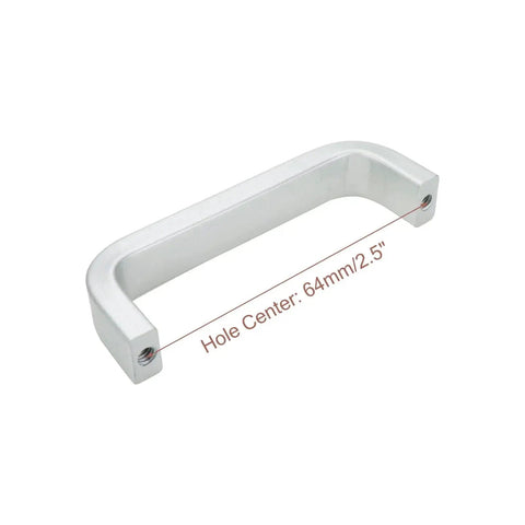 10 Piece Modern Silver Square Arch Cabinet Pull Handles Set In Aluminium Alloy Wire Finish 2.5 Inch Hole Center 64mm Drawer Handles