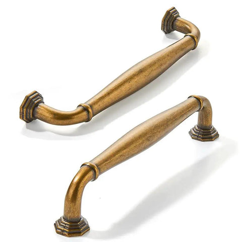 10 Pack 4 Inch Center To Center Antique Brass Cabinet Pulls For Dressers Bathrooms And Kitchen Cabinets, solid zinc, classic finish