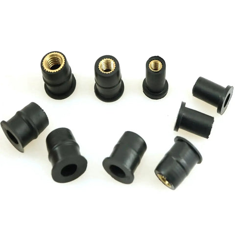 30 Piece Rubber Brass Nut Kit M4 M5 M6 For Motorcycles Windshield Well Nuts And Vehicle Body Fasteners Bumpers Mudguards Easy Install