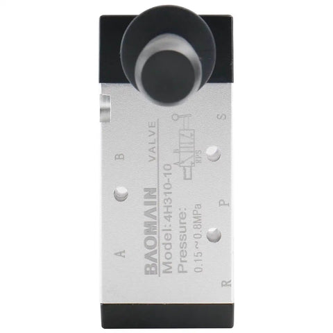 Manual Hand Lever 5 Way 2 Position Pneumatic Valve With G3/8 Inlet and 3/8PT Ports, close-up of front view showing pressure range markings.