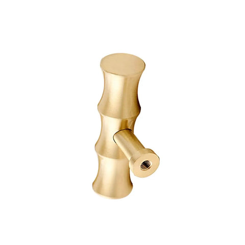 Bamboo Brass Kitchen Cabinet Knobs 52mm Long 30mm High TBar Pull Handles in Brushed Gold for Cabinets Cupboards Drawers and Dressers