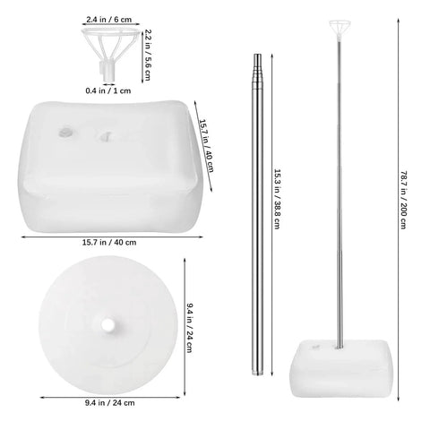 Adjustable Balloon Pillar Kit Set 4 With Stable Bases For Indoor Outdoor Events with telescopic pole dimensions.