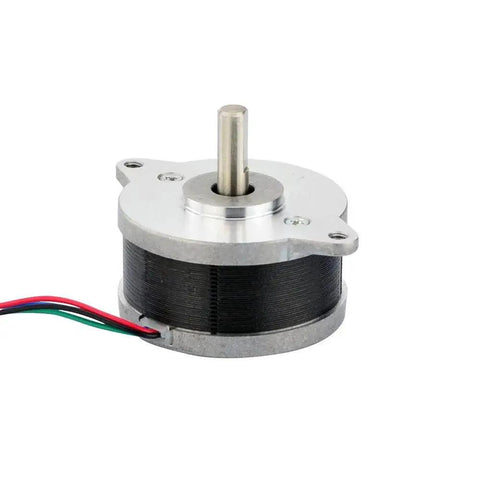 Compact Bipolar Stepper Motor With 0.9 Degree Step For Nema 14 Round Frames, 0.65A Drive, 5mm Shaft, 4 Wire Lead shown.