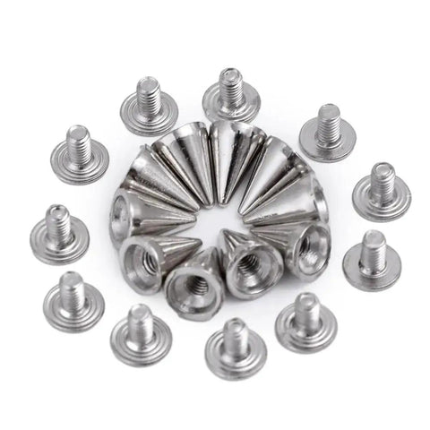 Screw Back Studs And Spikes Rivets For Metal Punk Clothes Shoes Bags Leather, 10 pcs zinc alloy, close-up view