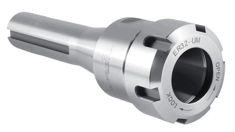 R8 Shank ER32 Collet Chuck for CNC Milling and Lathe Tools, ultra precision, hardened tool steel, front view