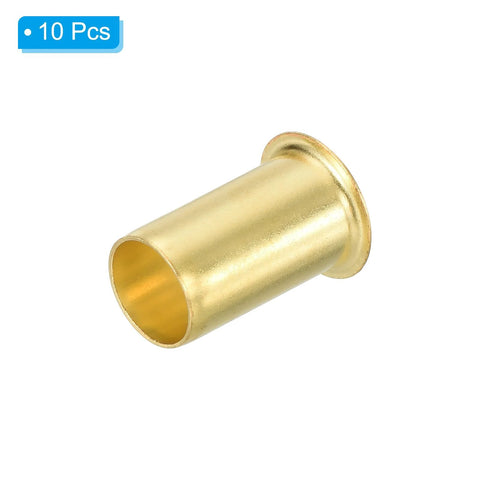 Brass compression insert for 3/8 in tube OD, single piece with flange