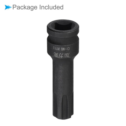 Impact Hex Bit Socket 13mm, 60mm Long, Three Eighths Inch Drive, Chrome Molybdenum Steel One Piece Construction.