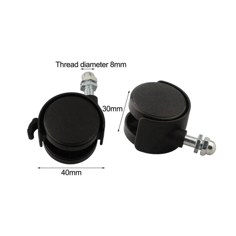 4Pcs Mute Casters For Electric Oil Heaters And Appliances, Omnidirectional Swivel Wheels 40x30x8mm, black plastic design