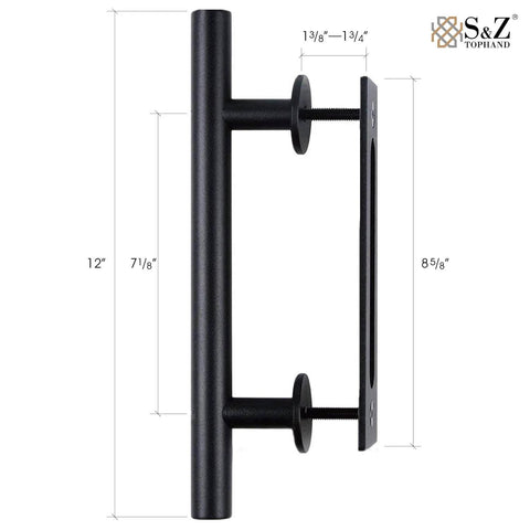 Handle for 32x84 Inch MDF Light Gray Barn Door With 6.6 Ft Sliding Hardware Kit, Waterproof PVC Double-Sided Slab