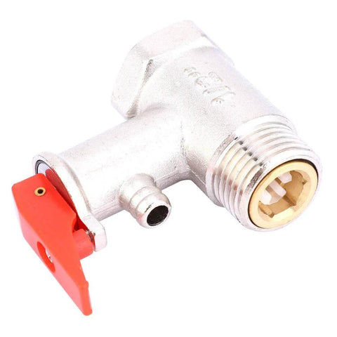 FTVOGUE water heater safety valve, brass-plated with red lever, 0.9MPa, G1/2in threaded connection