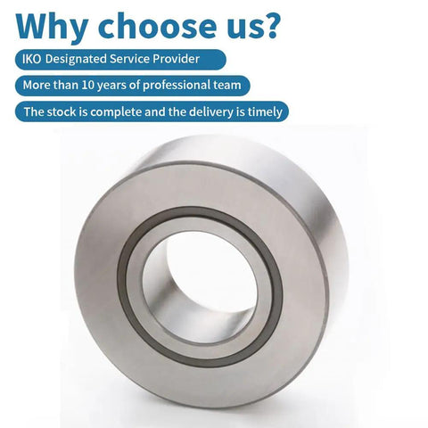 Support roller needle bearings NART/NURT series single piece, close-up of NURT25 cylindrical bezel option.