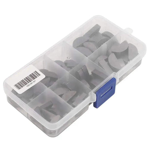 80 Piece Woodruff Key Set Stainless Steel Crankshaft Key Kit Semicircular Half Moon Key Assortment With Storage Box