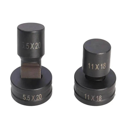 Heavy Duty Hydraulic Punching Slotted Die Set For CH70 Punching Machine, 5.5x20mm and 11x18mm dies, durable slotted punch tool