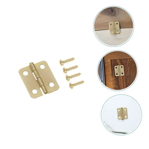 Small Decorative Iron Hinges With Screws For Jewelry Boxes And Dollhouse DIY Crafts 40pcs 270 Degree Miniature Hinges Yellow Finish
