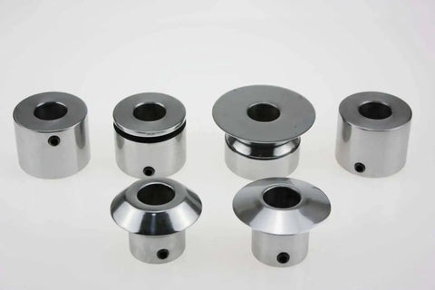Set of six metallic pieces from the Bead Roller Hem Roll Set With Tipping Die For 22mm Shafts, Hemming Edge Tool for Sheet Metal