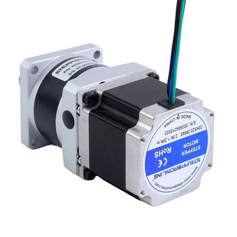 Beefy Torque Nema 23 Bipolar Stepper Motor With 5 To 1 Planetary Gearbox MG Series, 54.5mm, low noise, built-in shaft coupling